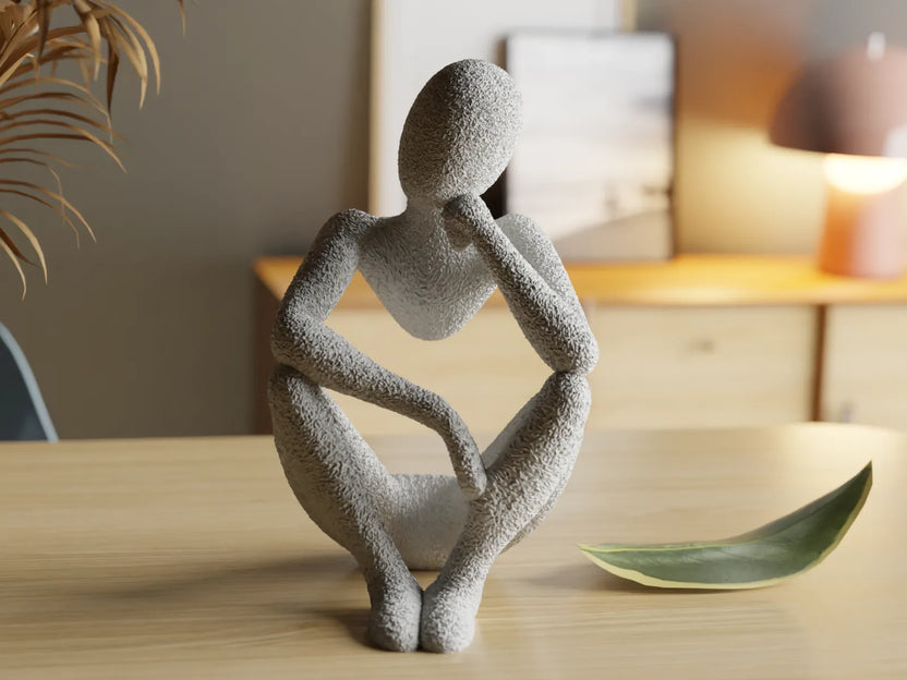 3D-printed seated decorative sculpture