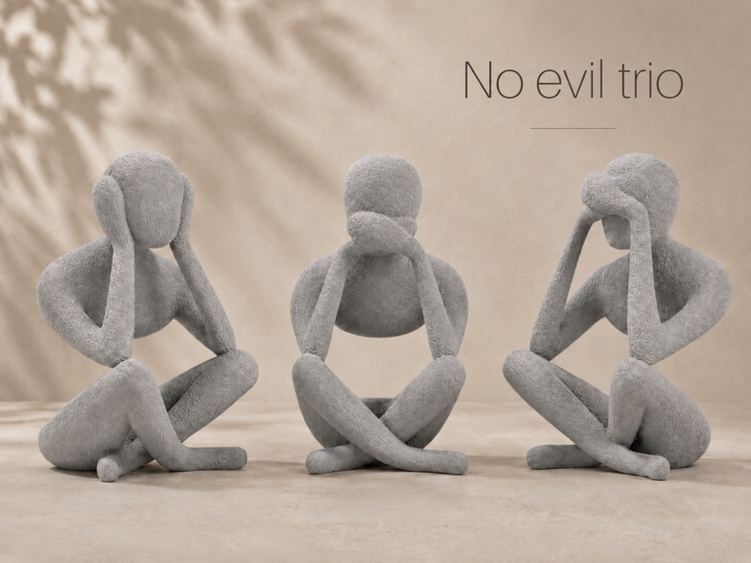 No Evil Trio decorative sculpture set