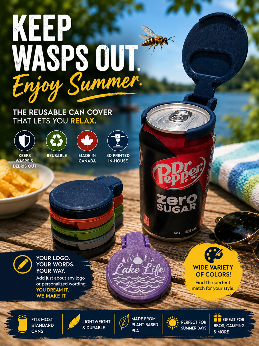 Reusable custom printed can covers for branded events