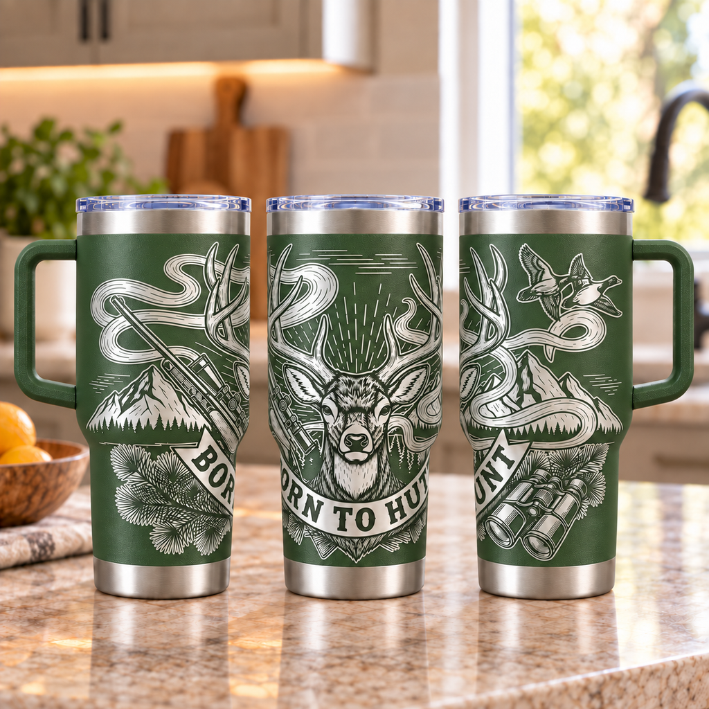 Born to Hunt Personalized 30 oz Engraved Tumbler